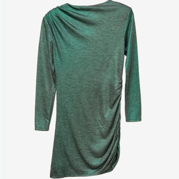 NWT Lovers + Friends Metallic Green Ruched Mini Dress M Revolve Party Sexy - Picture 8 of 15